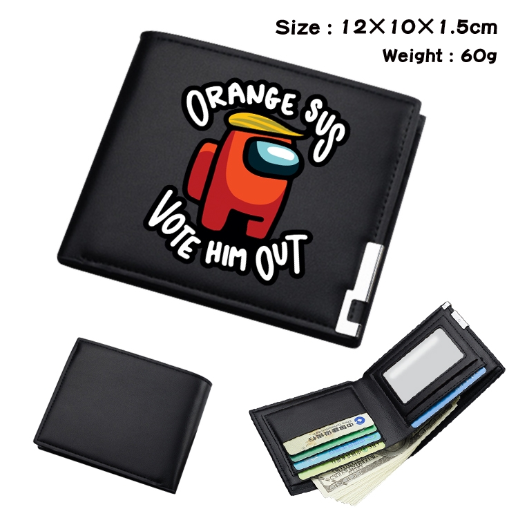 Among Us-06 Black leather color picture print wallet