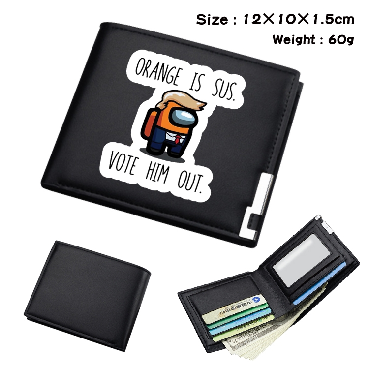Among Us-07 Black leather color picture print wallet