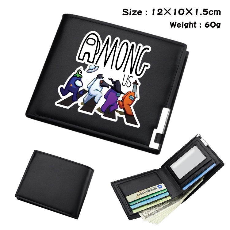 Among Us-08 Black leather color picture print wallet