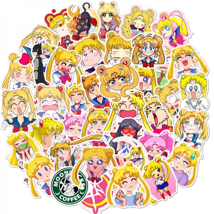 sailormoon Doodle stickers Waterproof stickers a set of 50 price for 5 sets