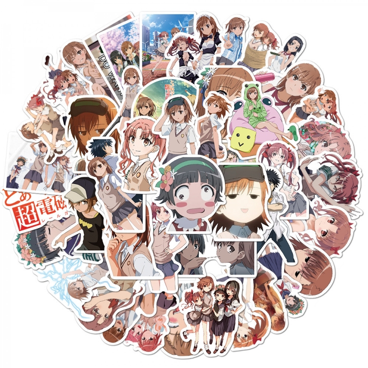 Toaru Kagaku no Railgun  Full Doodle stickers Waterproof stickers a set of 50 price for 5 sets