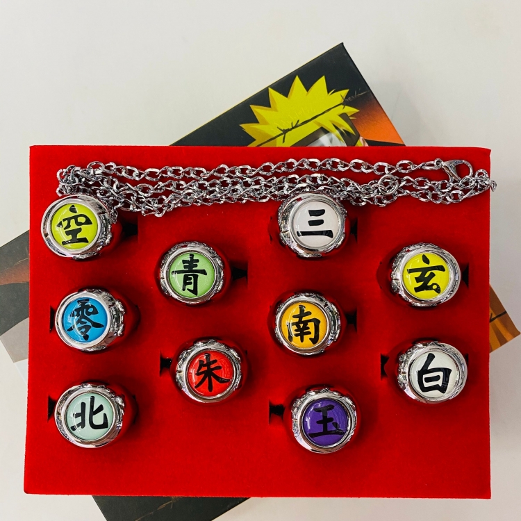 Naruto Ring Necklace ring key chain price for 10 pcs a set