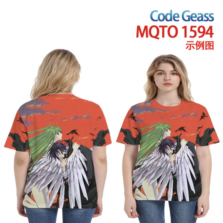 Code Geass Full color printing flower short sleeve T-shirt 2XS-4XL, 9 sizes MQTO1594