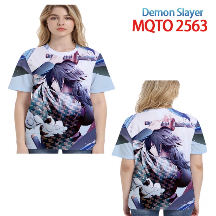 Demon Slayer Kimets Full color printing flower short sleeve T-shirt 2XS-4XL, 9 sizes MQTO2563 