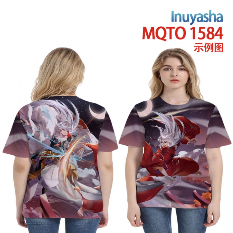 Inuyasha Full color printing flower short sleeve T-shirt 2XS-4XL, 9 sizes MQTO1584