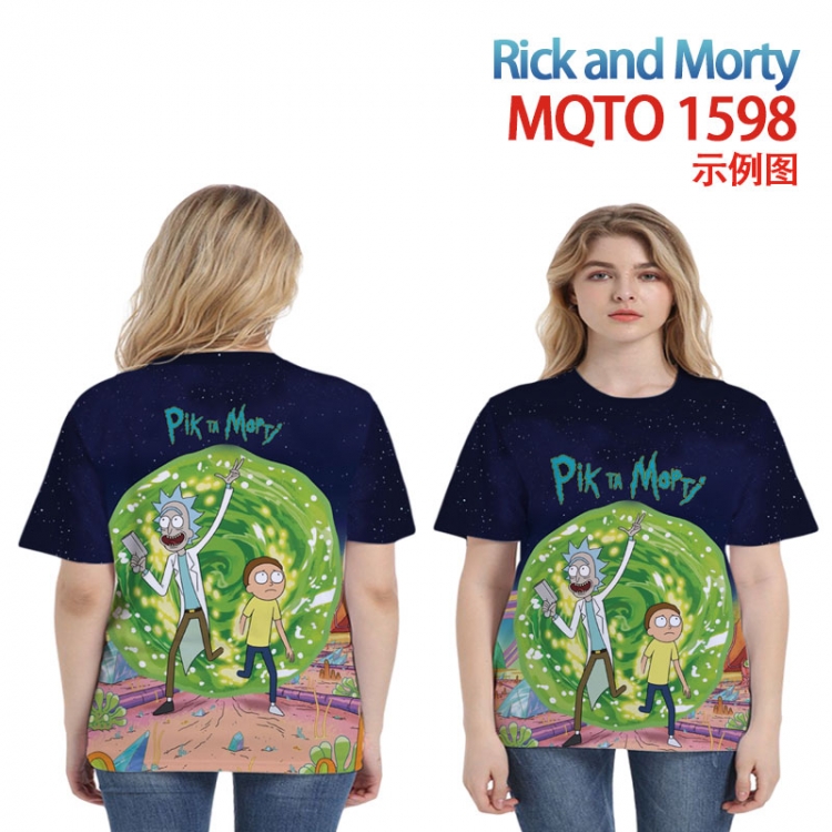 Rick and Morty Full color printing flower short sleeve T-shirt 2XS-4XL, 9 sizes MQTO1598