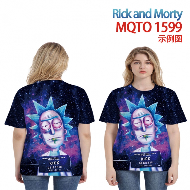 Rick and Morty Full color printing flower short sleeve T-shirt 2XS-4XL, 9 sizes MQTO1599