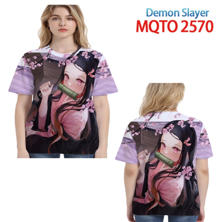 Demon Slayer Kimets Full color printing flower short sleeve T-shirt 2XS-4XL, 9 sizes MQTO2570 