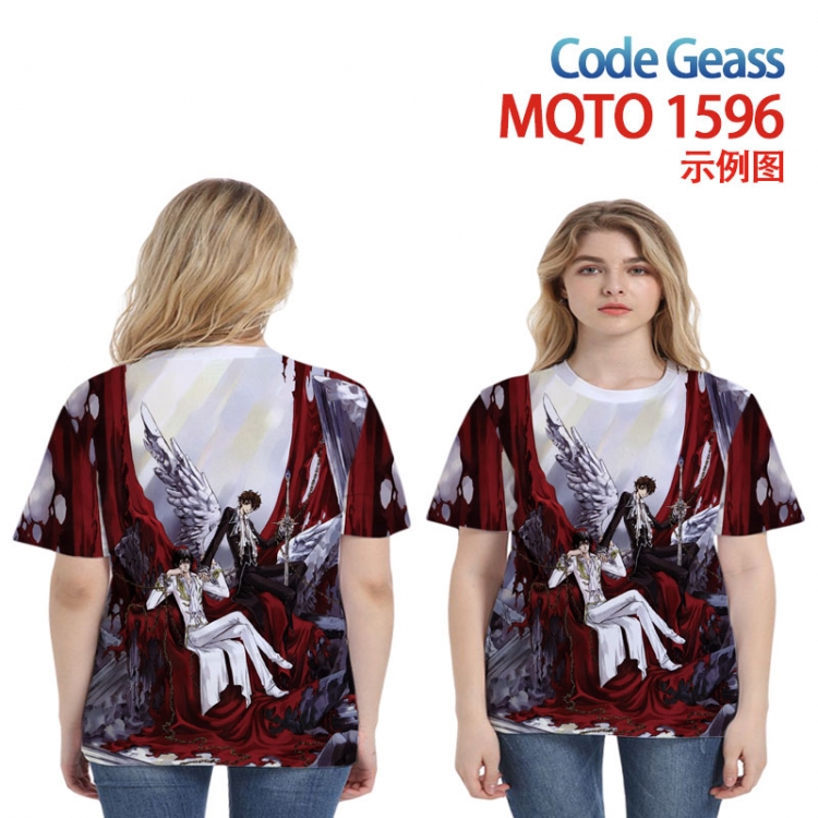 Code Geass Full color printing flower short sleeve T-shirt 2XS-4XL, 9 sizes MQTO1596 