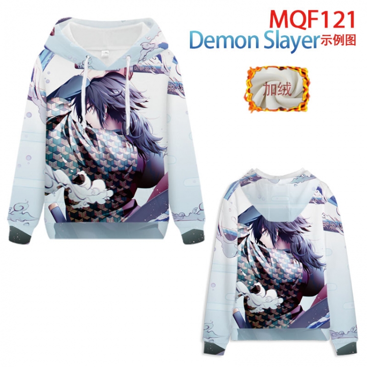 Demon Slaver Kimets Hooded pullover plus velvet padded sweater Hoodie 2XS-4XL, 9 sizes MQF121