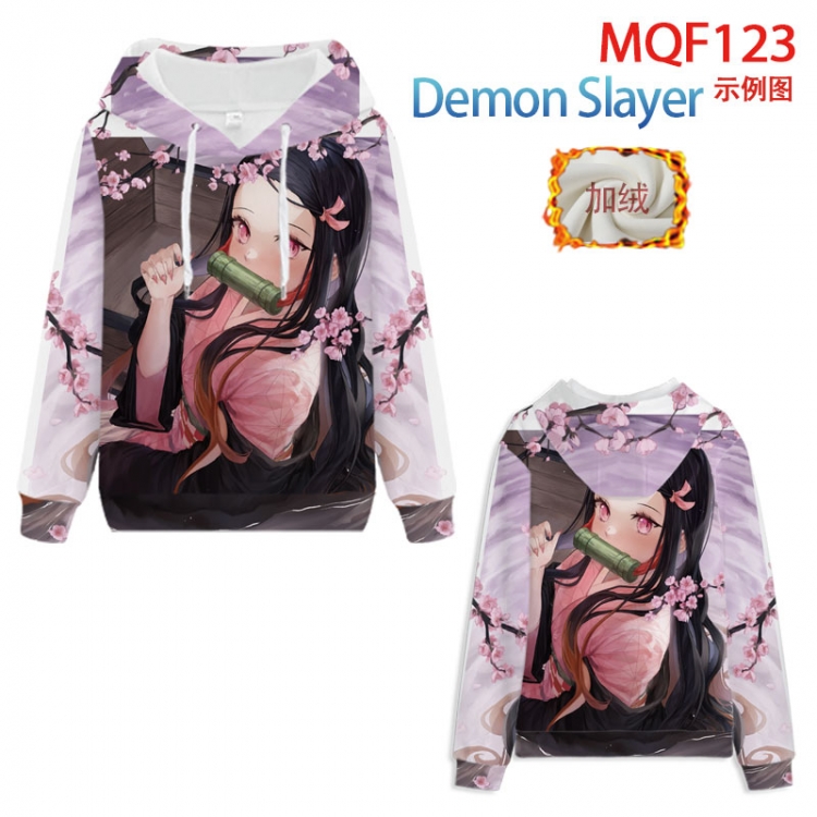 Demon Slaver Kimets Hooded pullover plus velvet padded sweater Hoodie 2XS-4XL, 9 sizes MQF123