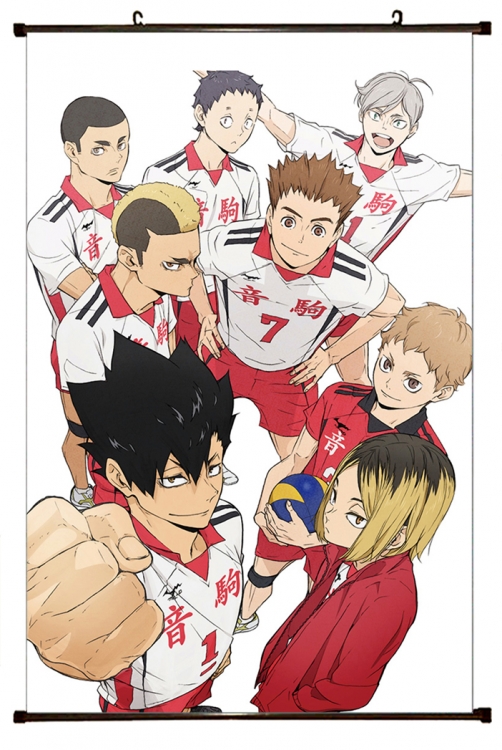 Haikyuu!! Anime black Plastic rod Cloth painting Wall Scroll 60X90CM p1350