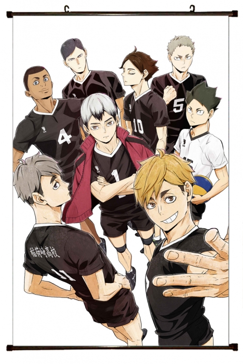 Haikyuu!! Anime black Plastic rod Cloth painting Wall Scroll 60X90CM p1320