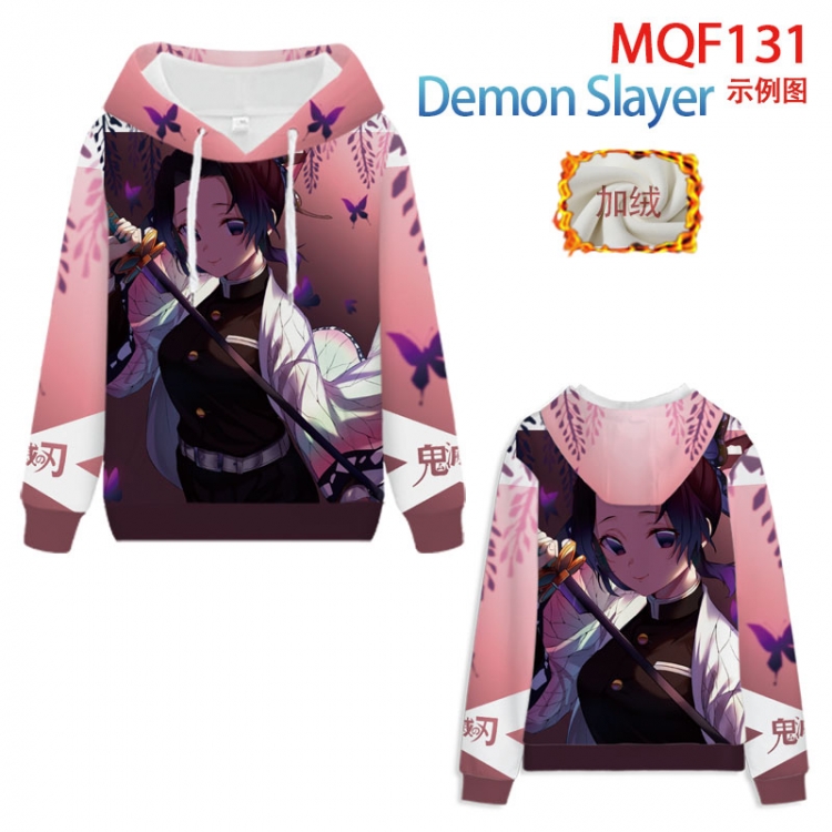 Demon Slayer Kimets Fuhe velvet padded hooded patch pocket sweater 9 sizes from XXS to 4XL MQF131