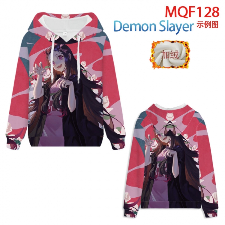 Demon Slayer Kimets Fuhe velvet padded hooded patch pocket sweater 9 sizes from XXS to 4XL MQF128