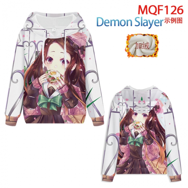 Demon Slayer Kimets Fuhe velvet padded hooded patch pocket sweater 9 sizes from XXS to 4XL MQF126
