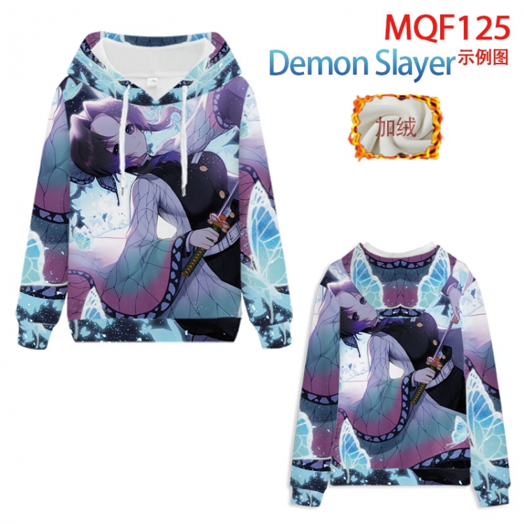 Demon Slayer Kimets Fuhe velvet padded hooded patch pocket sweater 9 sizes from XXS to 4XL MQF125