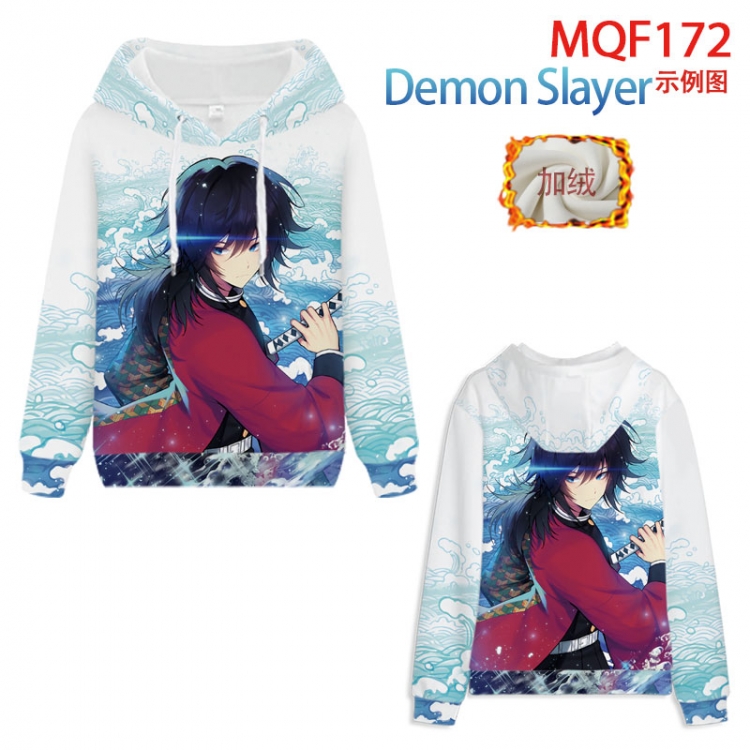 Demon Slayer Kimets Fuhe velvet padded hooded patch pocket sweater 9 sizes from XXS to 4XL MQF127