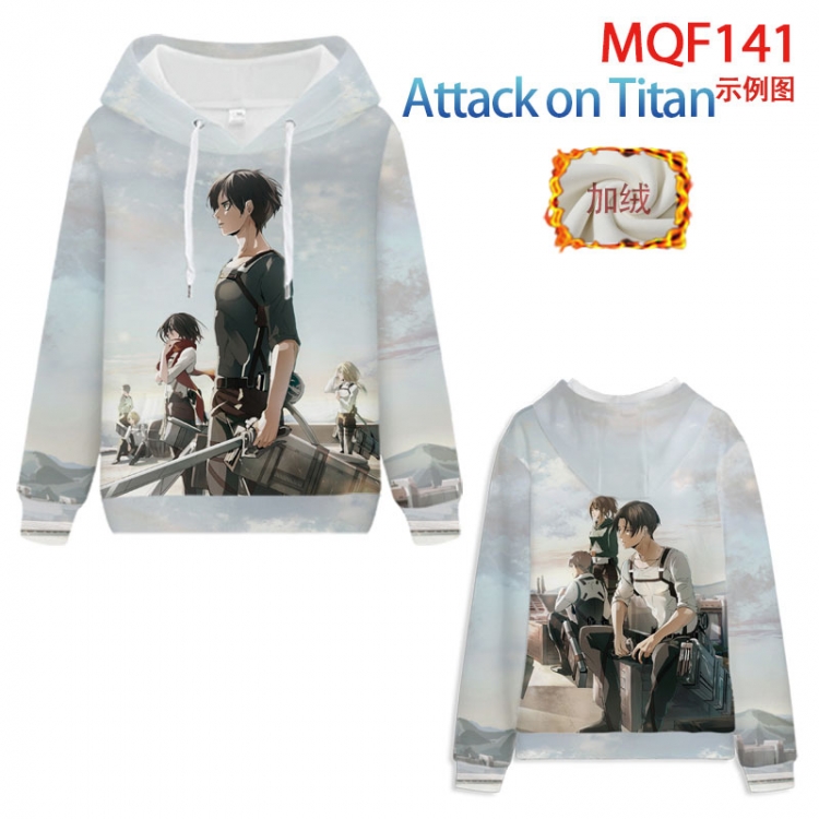 Shingeki no Kyojin Fuhe velvet padded hooded patch pocket sweater 9 sizes from XXS to 4XL MQF141