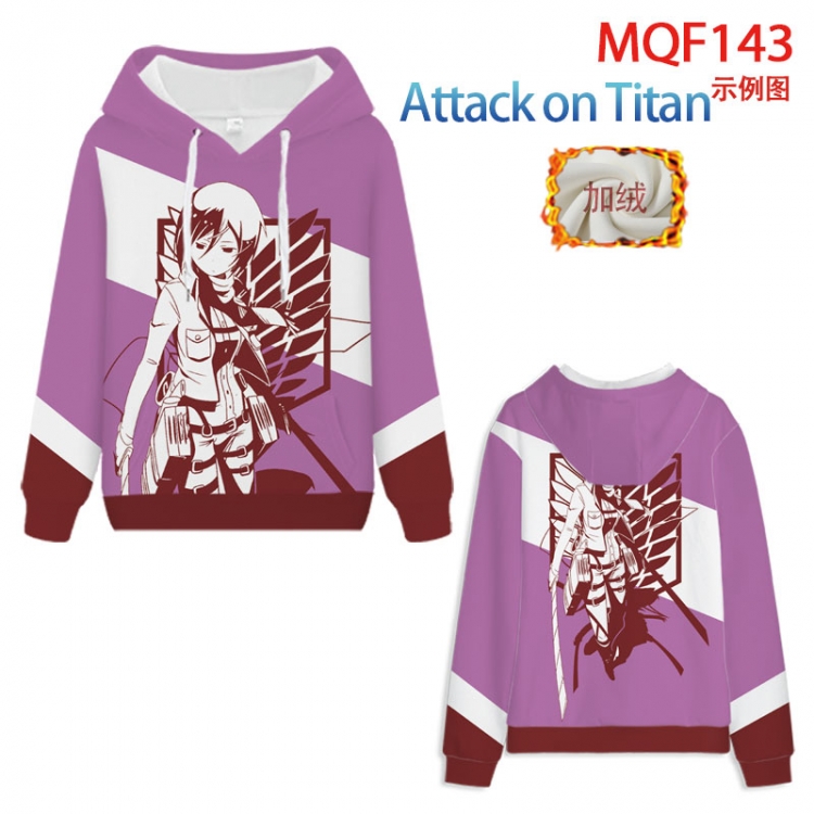 Shingeki no Kyojin Fuhe velvet padded hooded patch pocket sweater 9 sizes from XXS to 4XL MQF143