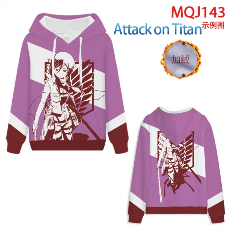 Shingeki no Kyojin hooded plus fleece sweater 9 sizes from XXS to 4XL MQJ143