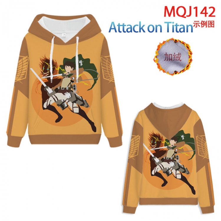 Shingeki no Kyojin hooded plus fleece sweater 9 sizes from XXS to 4XL MQJ142