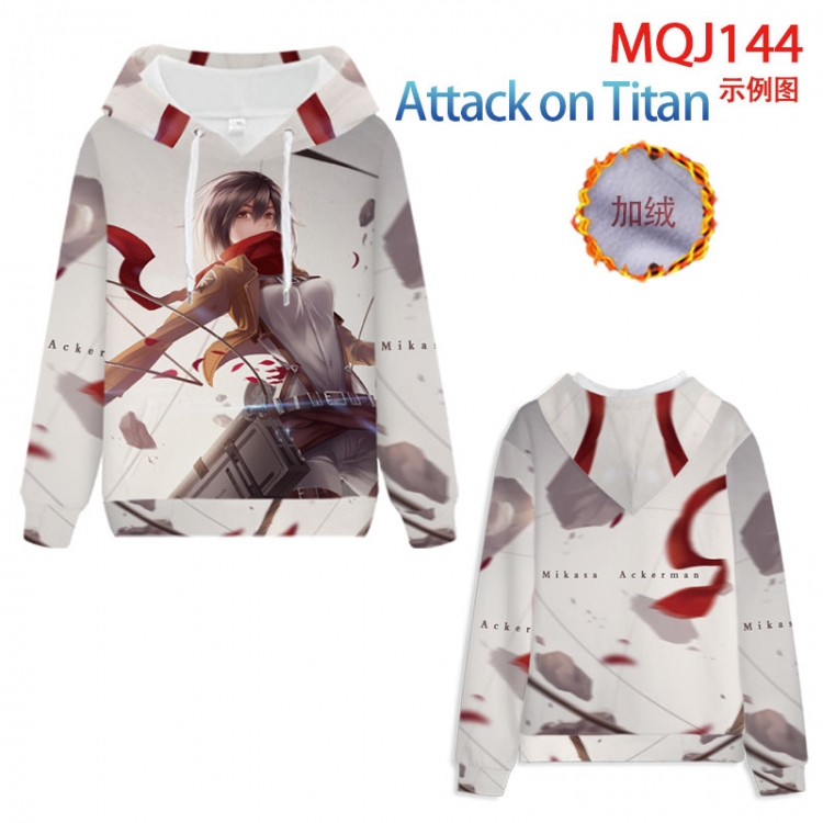 Shingeki no Kyojin hooded plus fleece sweater 9 sizes from XXS to 4XL MQJ144