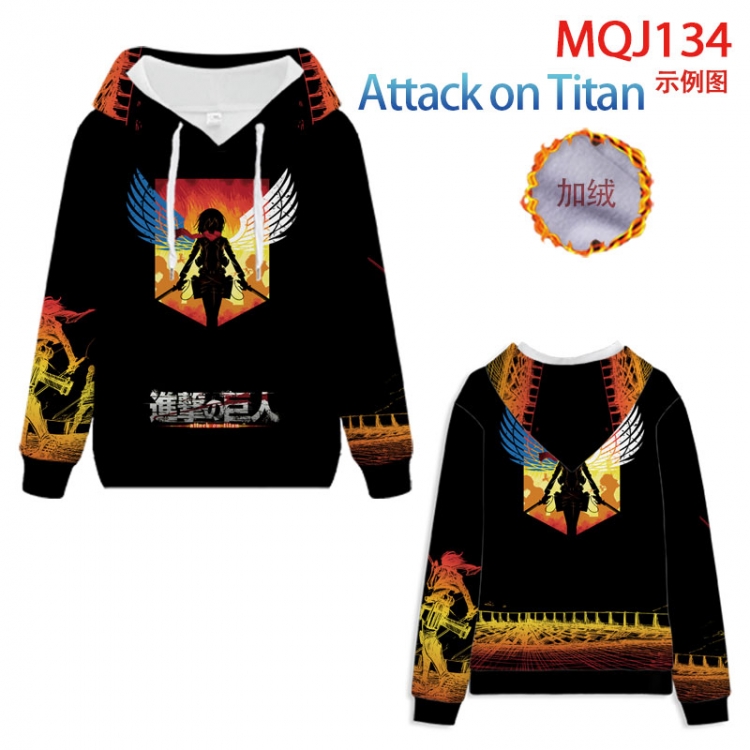 Shingeki no Kyojin hooded plus fleece sweater 9 sizes from XXS to 4XL