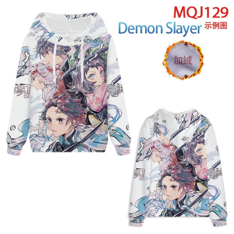 Demon Slayer Kimets hooded plus fleece sweater 9 sizes from XXS to 4XL  MQJ129