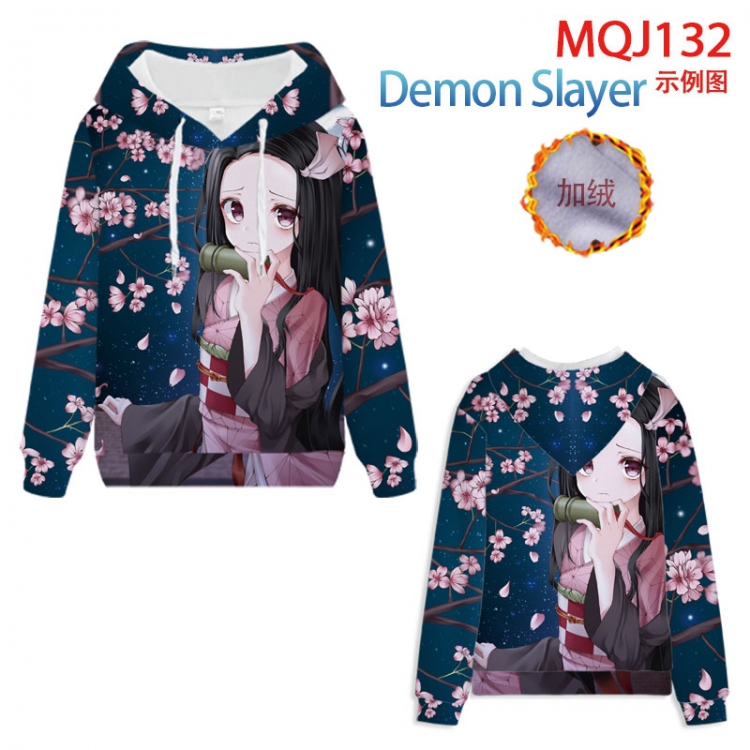 Demon Slayer Kimets hooded plus fleece sweater 9 sizes from XXS to 4XL  MQJ132