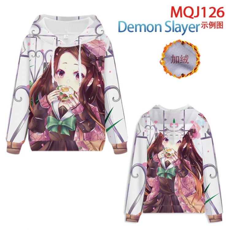 Demon Slayer Kimets hooded plus fleece sweater 9 sizes from XXS to 4XL  MQJ126
