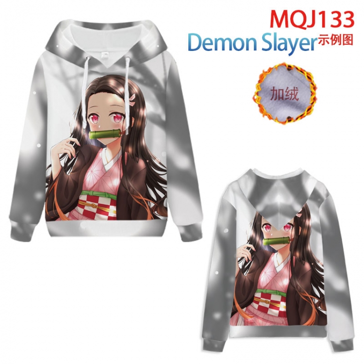 Demon Slayer Kimets hooded plus fleece sweater 9 sizes from XXS to 4XL  MQJ133