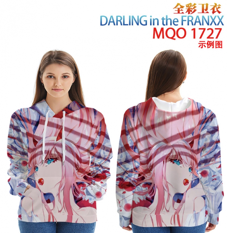 DARLING in the FRANXX  Full Color Patch pocket Sweatshirt Hoodie  9 sizes from 2XS to 4XL  MQO 1727