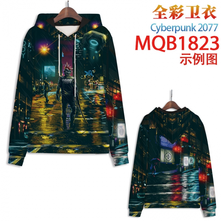 Cyberpunk 2077 Full Color Patch pocket Sweatshirt Hoodie 8 sizes from  XS to 4XL  MQB-1823