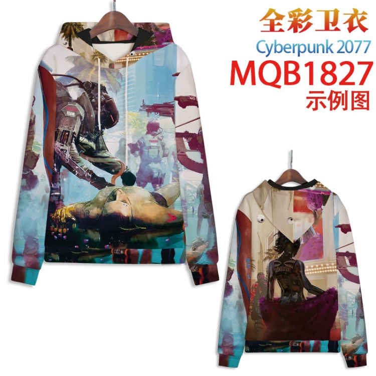 Cyberpunk 2077 Full Color Patch pocket Sweatshirt Hoodie 8 sizes from  XS to 4XL  MQB-1827