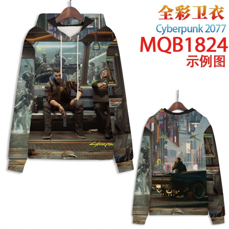 Cyberpunk 2077 Full Color Patch pocket Sweatshirt Hoodie 8 sizes from  XS to 4XL   MQB-1824