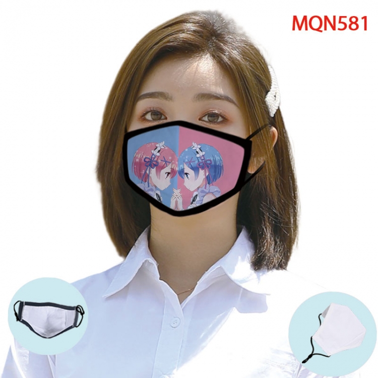 Re:Zero kara Hajimeru Isekai Seikatsu Color printing Space cotton Masks price for 5 pcs (Can be placed PM2.5 filter,but 
