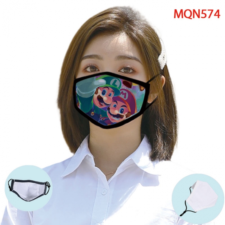 Super Mario Color printing Space cotton Masks price for 5 pcs (Can be placed PM2.5 filter,but not provided) MQN574