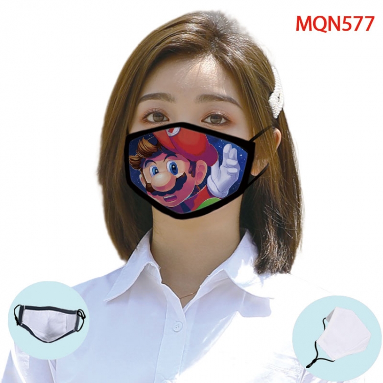 Super Mario Color printing Space cotton Masks price for 5 pcs (Can be placed PM2.5 filter,but not provided) MQN577