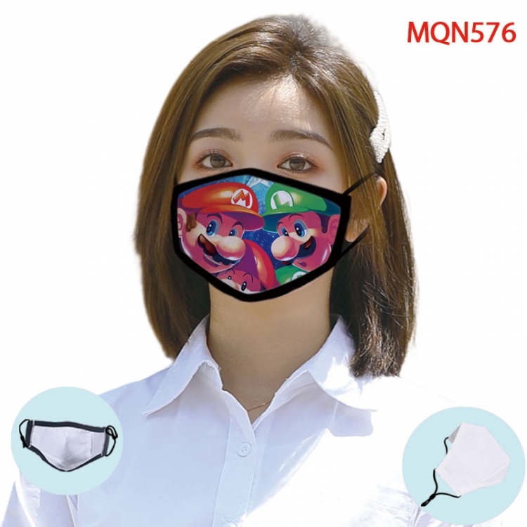 Super Mario Color printing Space cotton Masks price for 5 pcs (Can be placed PM2.5 filter,but not provided) MQN576