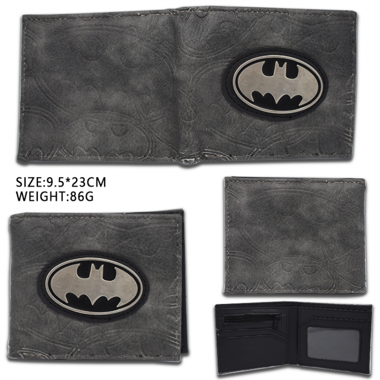 Batman PU Short  fold wallet 9.5cmx23cm