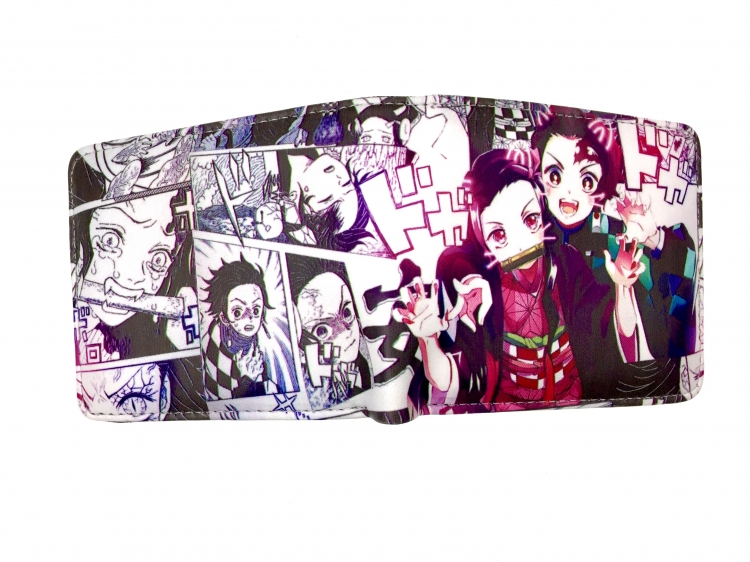 Demon Slayer Kimets Anime two fold  Short wallet 11X9.5CM 60G