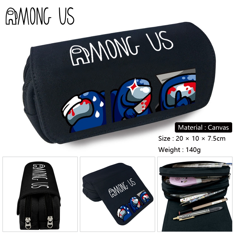 Among us-3 Anime double layer canvas pencil bag wallet 20X10X7.5CM 140G