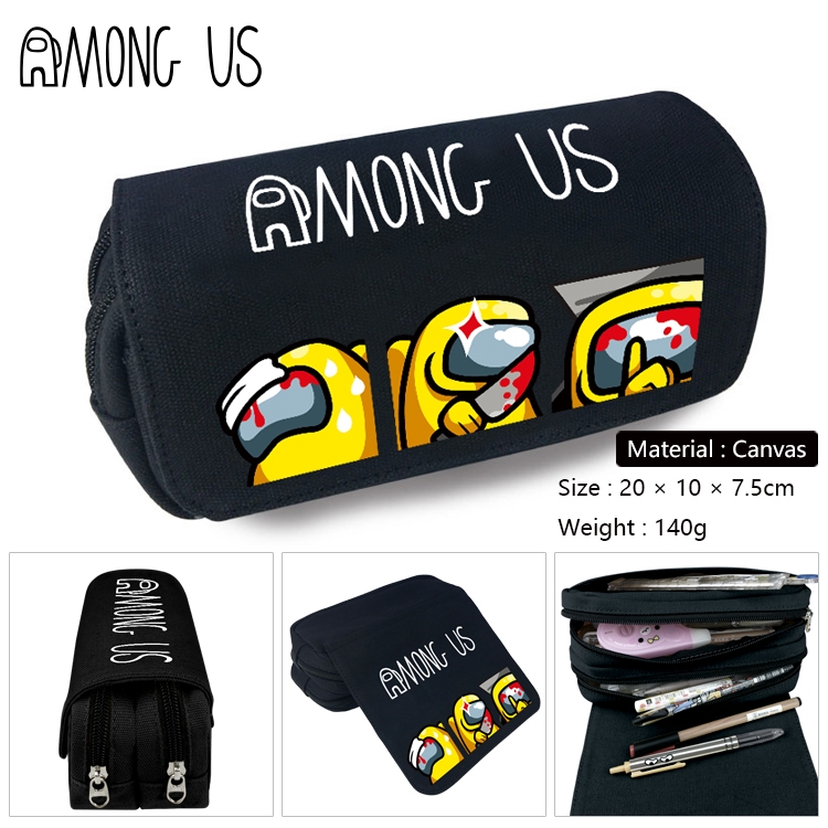 Among us-1 Anime double layer canvas pencil bag wallet 20X10X7.5CM 140G