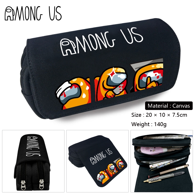 Among us-2 Anime double layer canvas pencil bag wallet 20X10X7.5CM 140G