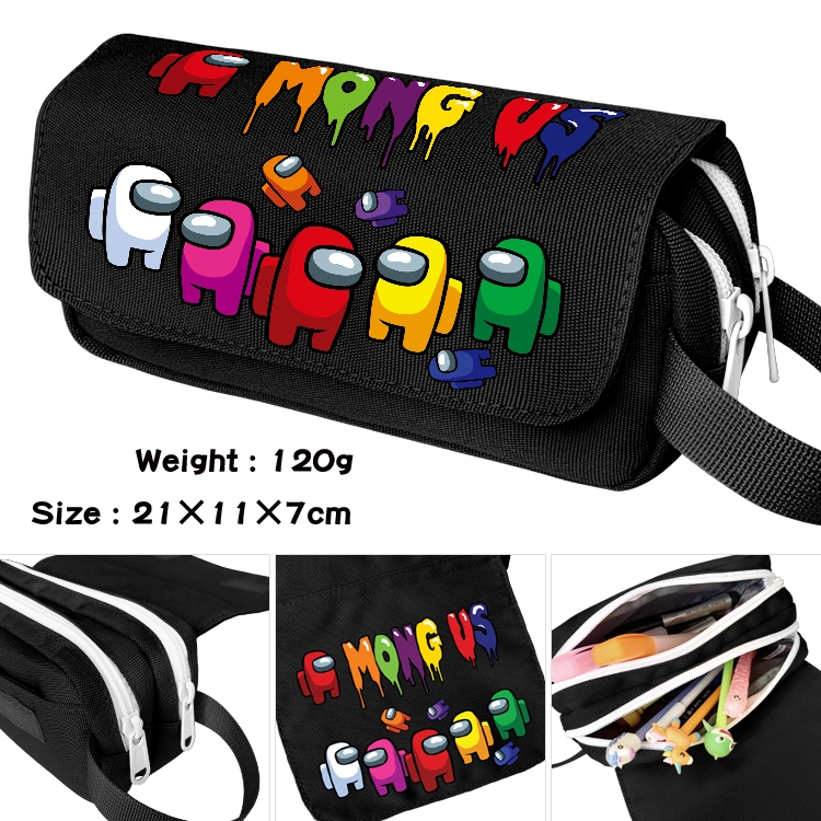 Among usWaterproof nylon double-layer pencil bag case wallet