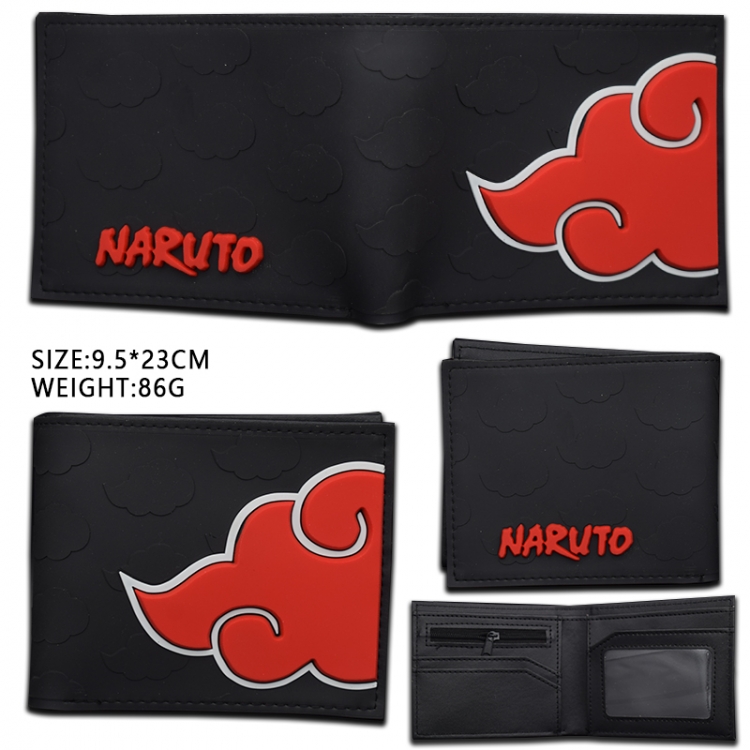 Naruto Silicone PVC short two fold Wallet 9.5X23.5CM 86G