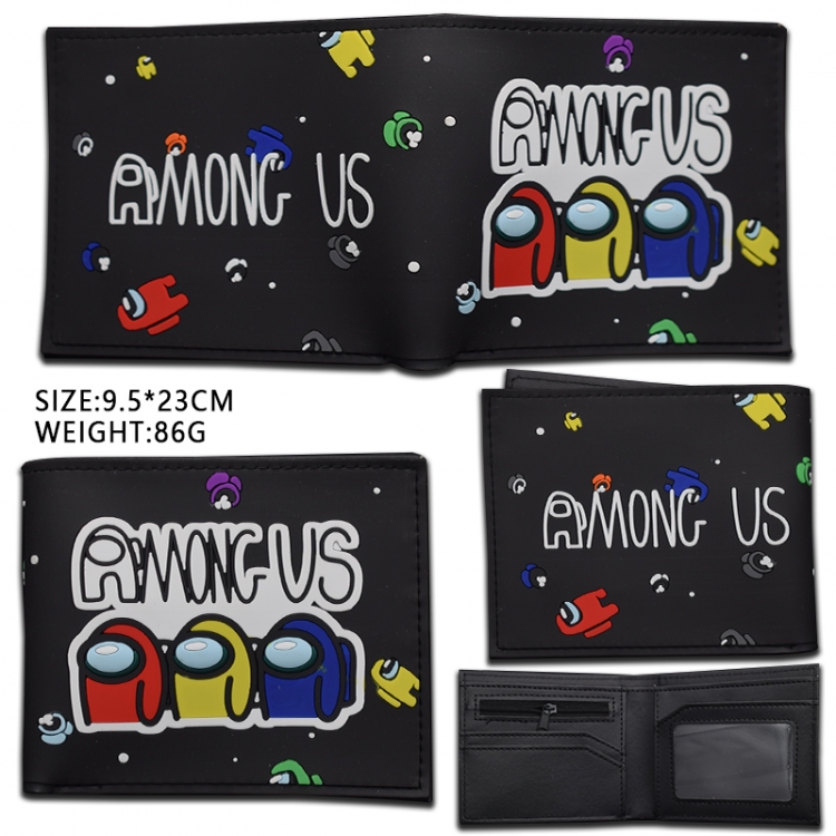 Among us Silicone PVC short two fold Wallet 9.5X23.5CM 86G