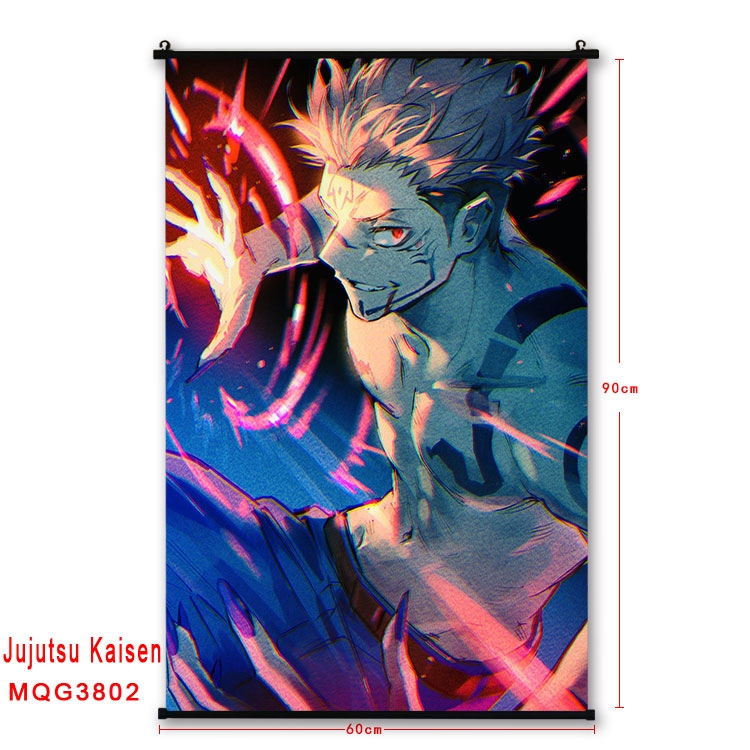 Jujutsu Kaisen Plastic rod Cloth painting Wall Scroll 60X90CM  MQG3802