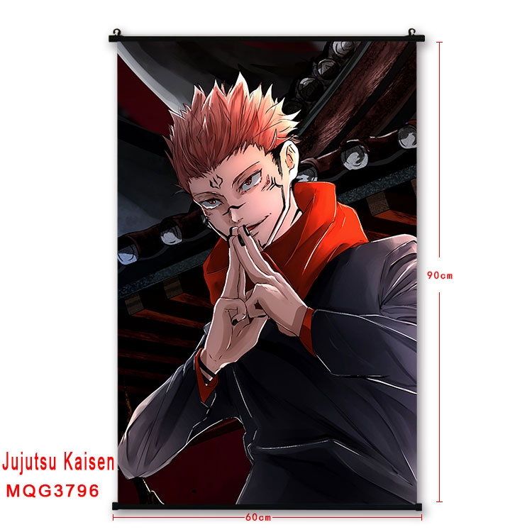 Jujutsu Kaisen Plastic rod Cloth painting Wall Scroll 60X90CM  MQG3796